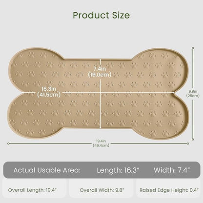 Dog Food Mat Anti-Slip Silicone Dog Bowl Mat Thicker Pet Placemat Waterproof Cat Feeder Pad with Raised Edge Puppy Kitten Feeding Mats Suitable Small Medium-Sized Dogs Cats Eating Tray