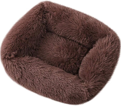 La La Pet® Donut Dog Cat Bed Cozy Cave Pet Bed Burrow Dog Bed Calming Cuddler Self-Warming Pet Bed Soft Plush Pet Cushion Improved Sleep for Cats Small Medium Dogs Coffee S