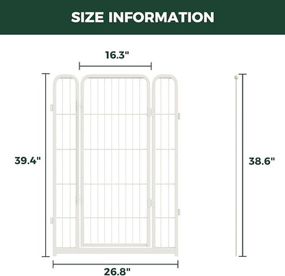 FXW Homeplus Unleashed Dog Playpen Designed for Indoor Use, 1 Add-on Gate, 40" Height for Medium and Large Dogs, White│Patented
