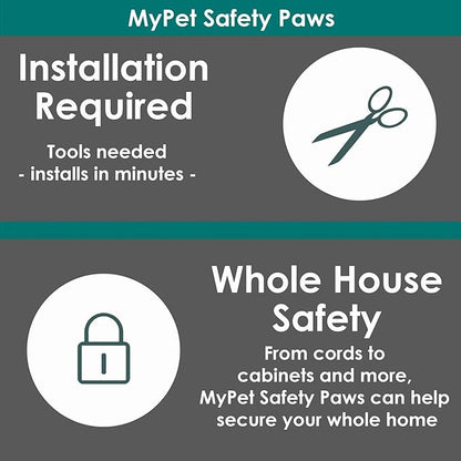 MYPET North States Safety Paws Mischief Minder Strap Locks | Works on Garbage cans, cabinets, and More (2-Pack, Gray)