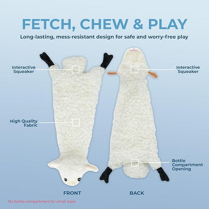 Best Pet Supplies Squeaky Dog Toys with Soft Durable Fabric for Small, Medium and Large Pets Interactive Toy for Indoor Play, Supports Active Biting and Play - Sheep, Small