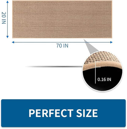 MontVoo Kitchen Rugs and Mats, Washable Non-Skid Kitchen Mats for Floor, Large Runner Rugs for Kitchen Floor, Front of Sink, Hallway, Laundry Room (Beige, 20"x70")