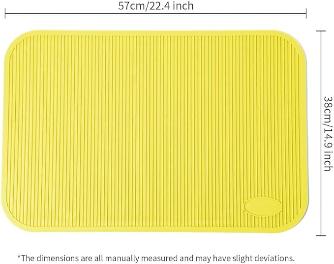 Pet Grooming Table Non-Slip Mat - Padded Mat for at-Home Grooming Dogs and Cats,Bathing Mat for Pets, Diameter：57cm/22.44inch (Yellow, 57cm/22.44inch)