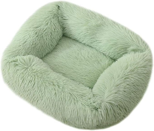 La La Pet® Donut Dog Cat Bed Cozy Cave Pet Bed Burrow Dog Bed Calming Cuddler Self-Warming Pet Bed Soft Plush Pet Cushion Improved Sleep for Cats Small Medium Dogs Green L