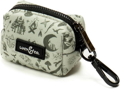 Lucy & Co. Dog Poop Bag Holder - Leak Proof Dispenser with Leash Attachment - Easy Refills - Hygienic Pet Poop Pickup- Green Outdoor Plaid
