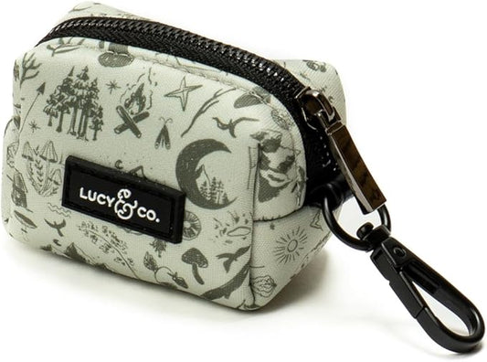 Lucy & Co. Dog Poop Bag Holder - Leak Proof Dispenser with Leash Attachment - Easy Refills - Hygienic Pet Poop Pickup- Green Outdoor Plaid