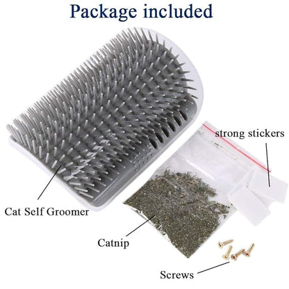 3.0 Softer Cat Self Groomer with Catnip, Dog Cat Corner Groomer,Wall Corner Scratcher Comb,Grooming Massage Brush, Perfect Scratch Massager Tool for Long & Short Fur Kitten/Puppy (1 Pack)