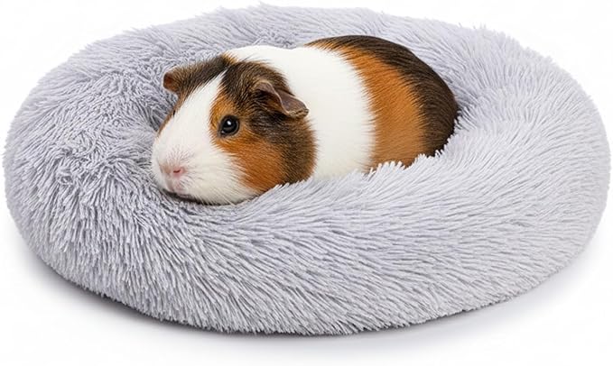 Bunny Bed Rabbit Hideout Soft & Comfortable Small Animal Bedding Thickened and Warm Winter Guinea Pig Beds for Dwarf Rabbits Chinchillas Hamsters Hedgehogs Ferrets Light Grey