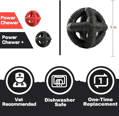 Natural Rubber Dog Balls for Large Aggressive Chewers - Lifetime Replacement - Indestructible and Durable Dog Toys for Large Breed, Black