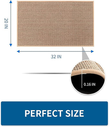 MontVoo Kitchen Rugs and Mats Non Skid Washable, Absorbent Runner Rugs for Kitchen, Front of Sink, Kitchen Mats for Floor (Beige, 20"x32")