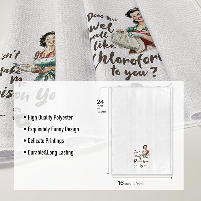 Joked Kitchen Towels Gifts- Funny Cute Smell Like Saying Hilarious Absorbent Dish,Microfiber Bar Towel,Best Gift for Mom Women Hostess New Home 16" x 24”