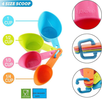 Pet Food Scoops Plastic Measuring Cups Set for Dog Cat and Bird Food, Set of 2