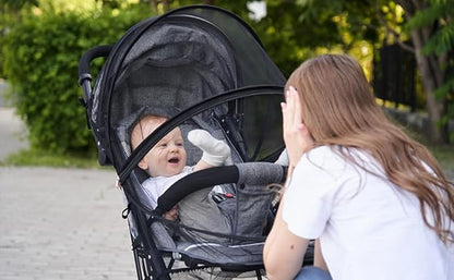 DUOMI Mosquito Net for Stroller,Encrypted Stroller Mosquito Net Full Cover with Double Zipper,Breathable & Foldable Netting for Baby Cover(Black)