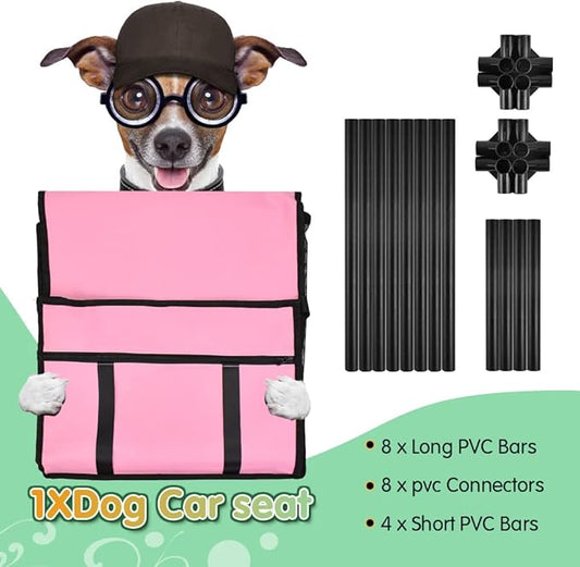 SWIHELP Dog Car Seat Puppy Portable Pet Booster Car Seat with Clip-On Safety Leash and Stable Fram, Anti-Collapse,Perfect for Small Pets