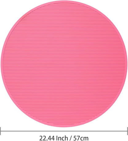 Pet Grooming Table Non-Slip Mat - Padded Mat for at-Home Grooming Dogs and Cats,Bathing Mat for Pets, Diameter: 22.4inch/57cm (Pink, Diameter: 22.4inch/57cm)