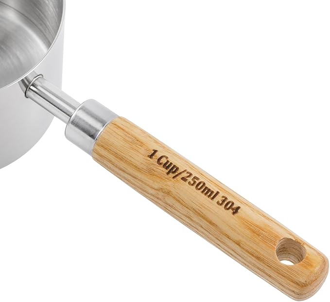Stainless Steel Pet Food Scoop – 1 Cup Measuring Cup for Dogs & Cats, 304 Stainless Steel, with Precision Scale Markings (1Cup(250ml))