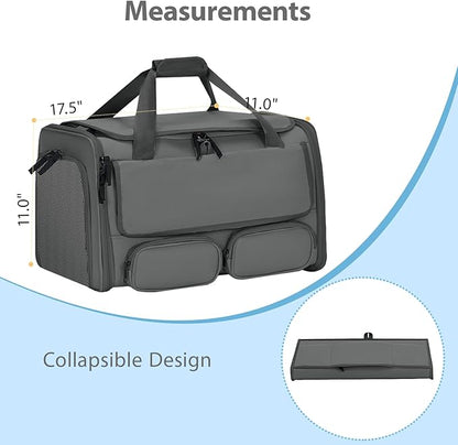Cat, Dog Carrier for Pets up to 15 lbs, Soft-Sided Collapsible Pet Carrier with Upgraded Sturdy Base, Privacy Curtain and 2 Storage Bags, Cat Bag for Medium Cats and Small Dogs