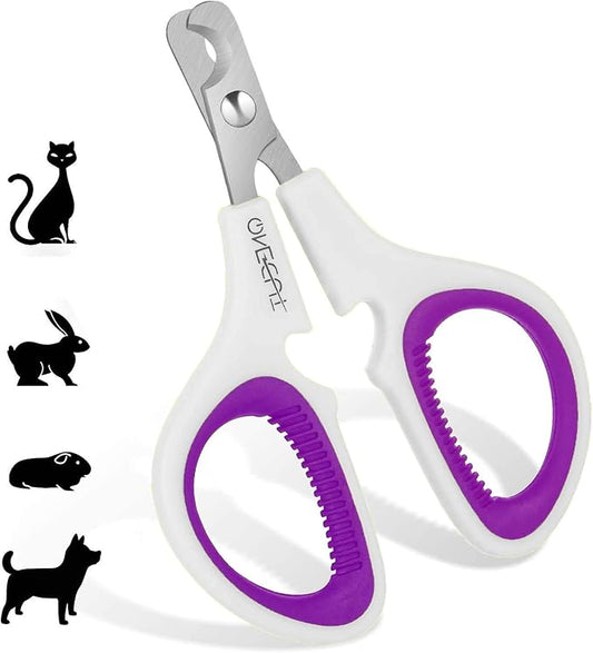 OneCut Pet Nail Clippers, Update Version Cat & Kitten Claw Nail Clippers for Trimming, Professional Pet Nail Clippers Best for a Cat, Puppy,Rabbit, Kitten & Small Dog,Sharp & Safe (Purple)