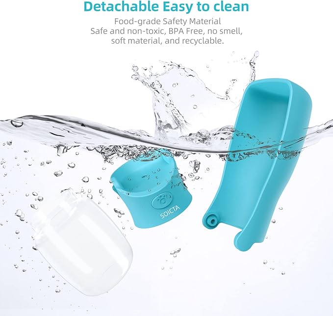 Portable Dog Water Bottle for Walking 19 OZ or 12 OZ Portable Pet Water Bottles for Puppy Small Medium Large Dogs Water Dispenser Pet Water Bowl Dog Accessories (19OZ Blue) (Blue 12 OZ)