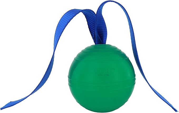 PetKORE: KoreFlex Ball & Tail - 4.75", Green, Dog Toy, Shape Maintaining Rubber, Durable Strap, Treat Stuffing Center, Bounce-Tug-Fetch-Chew, Pet Play
