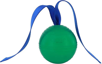 PetKORE: KoreFlex Ball & Tail - 4.75", Green, Dog Toy, Shape Maintaining Rubber, Durable Strap, Treat Stuffing Center, Bounce-Tug-Fetch-Chew, Pet Play
