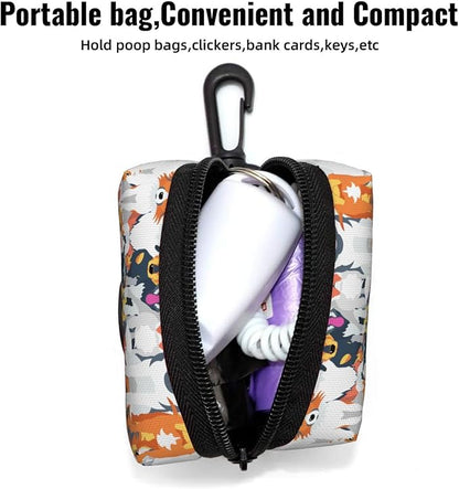 Dog Poop Bag Holder for Leashes - Lightweight Pet Waste Bags Dispenser Doggy Zippered Pouch for Puppy Walking Accessories(Cute Puppy Dog)