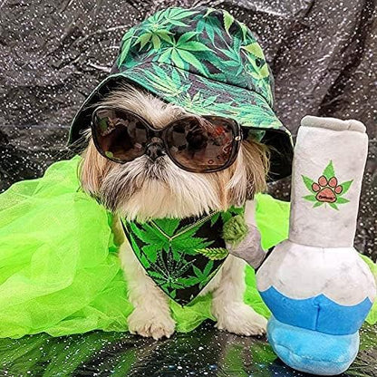 Nestpark Puppy Chiefer 3000 - Funny Dog Toys - Plush Squeaky Weed for Medium, Small and Large - Cute Dog Gifts for Dog Birthday - Cool Stuffed Dog Toys