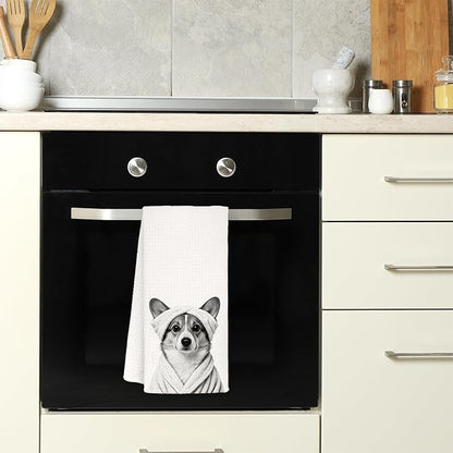 Funny Corgi Hand Towels, Corgi Gifts for Women, Gifts for Dog Lovers Mom Dad Owners Decorative Hand Towels for Bathroom Decor, Funny Dog Bathroom Decor, 16x24 Inch