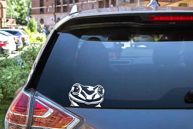 WIRESTER 6 inch Clear Vinyl Decal Sticker Decoration for Car Window (Or Any Flat Surface) - Pond Frog