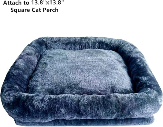 SHENGOCASE Cat Tree Tower Accessories Replacement Parts Top Cushion Bed Cover for Cat Perch with Elastic Band (13.8" x 13.8", Grey)