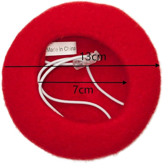 Dog Beret Hats Cats Hats Fashion Four Seasons Funny Wool Winter Pet Hat (red)