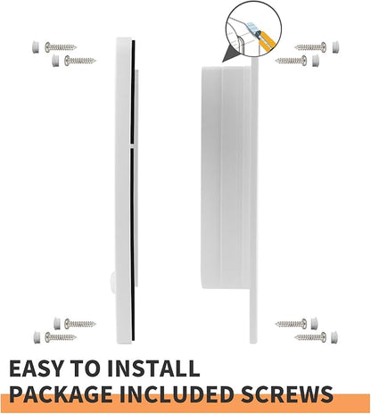 Large Cat Door for Interior Door (Outer Size 10.8"x9.25") 4-Way Locking Cat Door for Exterior Door White Cat Flap Up to 25lb