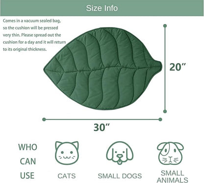 30 X 20 Inch Leaf Shaped Cotton Cat Bed Pad, Warming Cat Mat, Pet Warming Pad for Cats, Warmer Mat for Feral and Indoor Cats, 2025 Enlarged and Thickened Leaf Beds