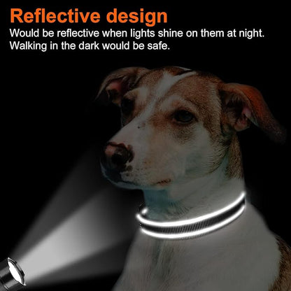 Joytale Reflective Dog Collar, Soft Neoprene Padded, Metal D-Ring, Nylon Pet Collar Adjustable for Large Dogs, Black, L