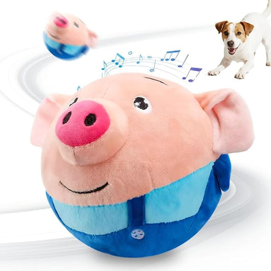 Interactive Dog Toys, 2026 New Active Moving Pet Plush Toy, Rechargeable Squeaky Dog Ball Toy with Talking Sound, Washable Cartoon Pig Plush Toy (#02)