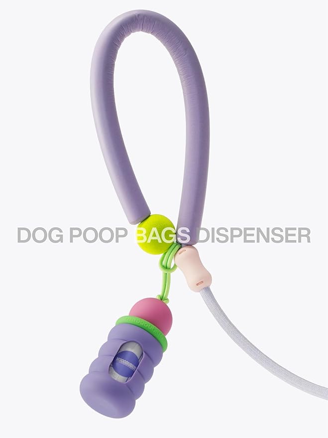 Dog Poop Bags with Dispenser, Leak Proof and Extra Thick Pet Waste Bags for Walking Dog and Cats Litter, 1 Bag Holder and 105 Bags (Silver)
