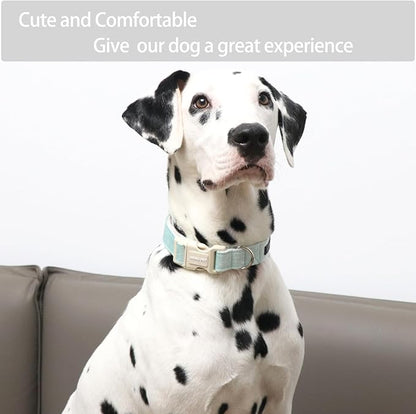 ARING PET Dog Collar-Cotton Puppy Collar for Small Dogs, Lightweight Comfortable Green Pet Collars with Quick Release Buckle for Small Medium Large Dog
