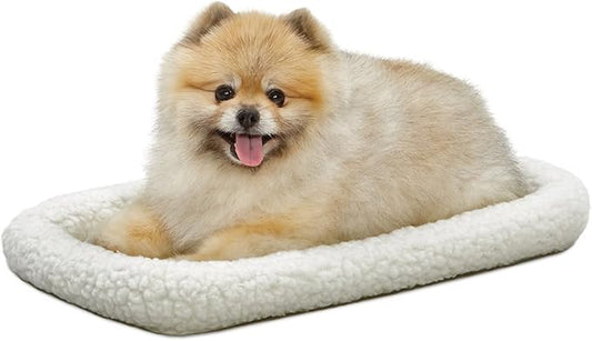 MidWest Homes for Pets QuietTime XS Dog Bed – White Fleece Bolster, Ultra-Soft and Machine Washable, Fits 22-Inch Crates and Carriers, for Small Dogs and Cats