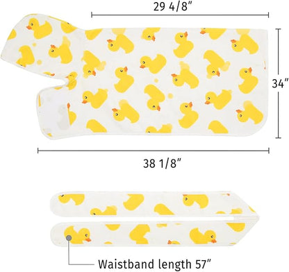 HDE Dog Bathrobe Super Absorbent Quick Drying Puppy Towel Wrap Coat Adjustable After Bath Robes with Hood for Dog Sizes S-XXL White Rubber Ducks XXL