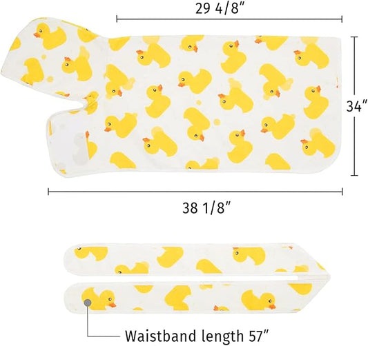 HDE Dog Bathrobe Super Absorbent Quick Drying Puppy Towel Wrap Coat Adjustable After Bath Robes with Hood for Dog Sizes S-XXL White Rubber Ducks XXL