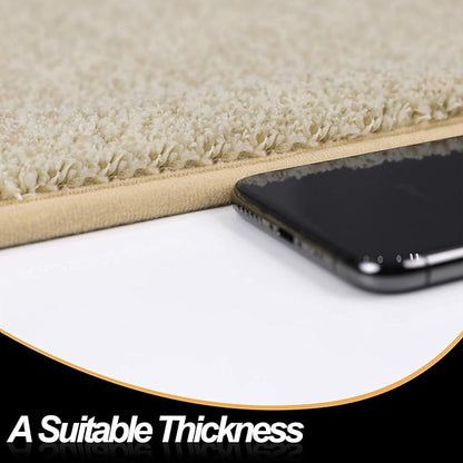 ITSOFT Dirt Trapper Indoor Door Mat & Entrance Rug for Wet Muddy Shoes and Pet Paws, Non-Slip Machine Washable, Shoe Scraper, Absorbent Welcome Dog Mat for Front Door, Entry Way (35x24, Beige)