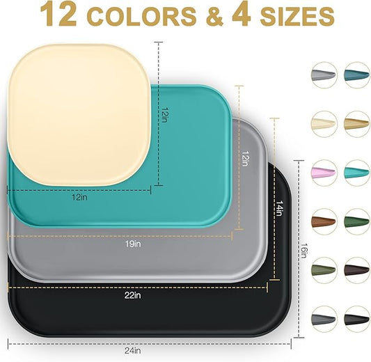 Small Silicone Pet Food Mat with Raised Edge for Food and Water Bowl, Square Dog Feeding Mats, Cat Food Trays for Floor Waterproof, Rubber Tray for Dogs and Cats, 12 x 12 x 0.7 Brown