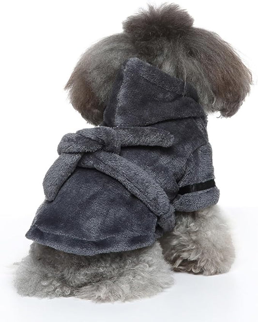 Luxury Soft Flannel Pajamas Puppy Quick Drying Bath Robe Super Absorbent Towel for Small Dogs & Cats