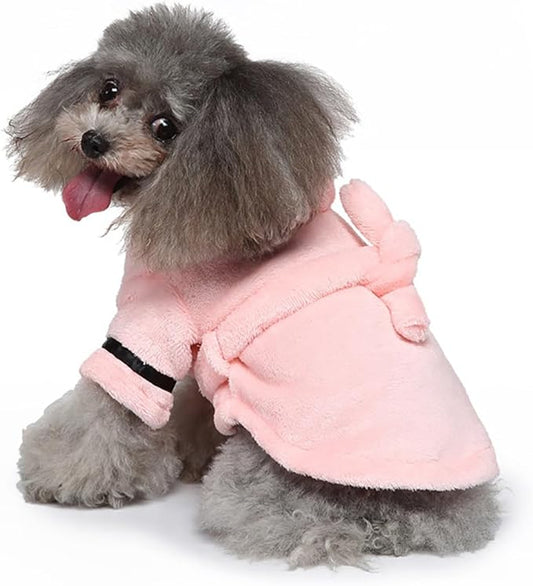 Luxury Soft Flannel Pajamas Puppy Quick Drying Bath Robe Super Absorbent Towel for Small Dogs & Cats