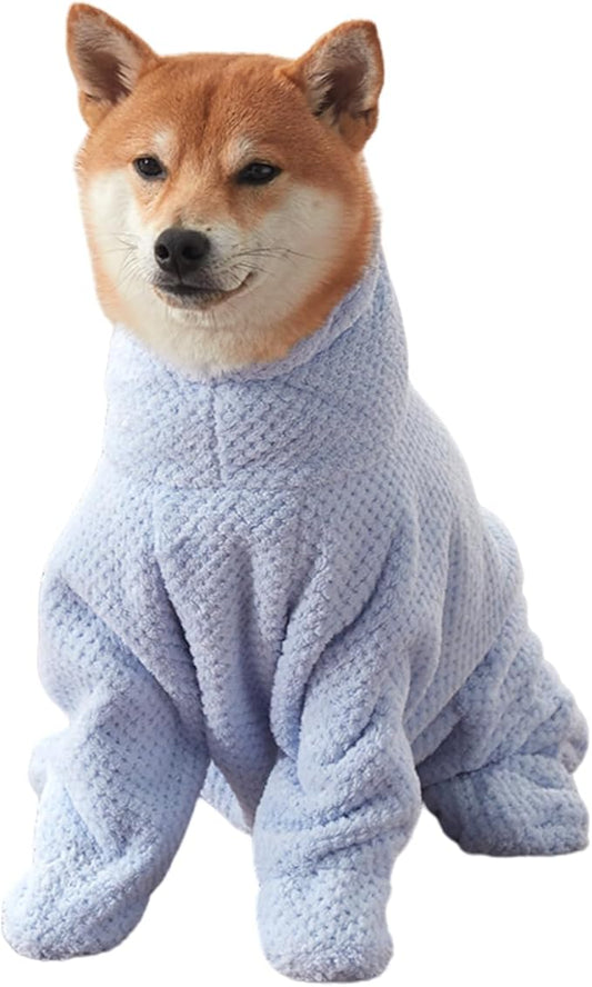 MANON ROSA Dog Bathrobe Towel - Absorbent Microfiber Robe for Small Dogs and Cats - Quick-Drying Pet Drying Towel for After Bath Pool Beach (Small Fits Pets 4-7lbs Back Length 11.81")