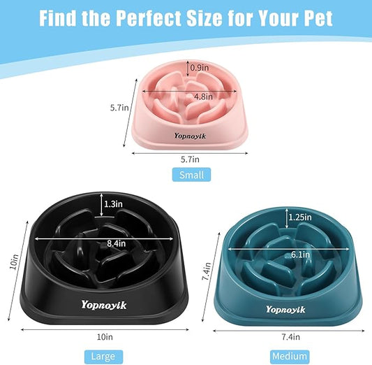 2 Pack Slow Feeder Dog Bowls for Healthy Eating, Non-Slip and Anti-Choking Design, Reduces Bloating & Overeating for Small Dogs, Easy to Clean