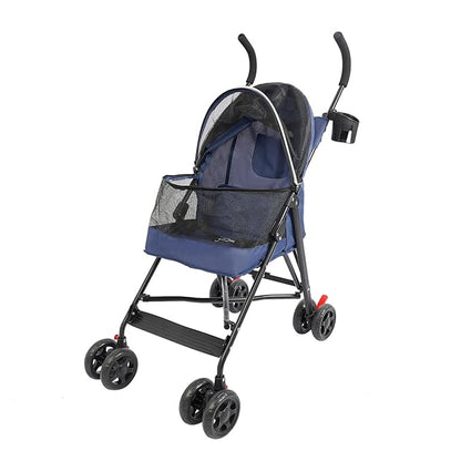 Pet Gear Travel Lite Plus Stroller,Compact Portable Jogger All Terrain Travel Pet Gear, Foldable Lightweight Durable Pet Stroller for Small To Medium Pets Dogs And Cats up to 15 pounds (Bule)
