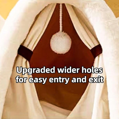 Rabbit Cave Bed, Comfortable Triangle Pet Teepee, Holiday Bunny Cave House and Bed, Extremely Cozy and Warm Tent for Cat Rabbit and Small Dog (Yellow,Small)