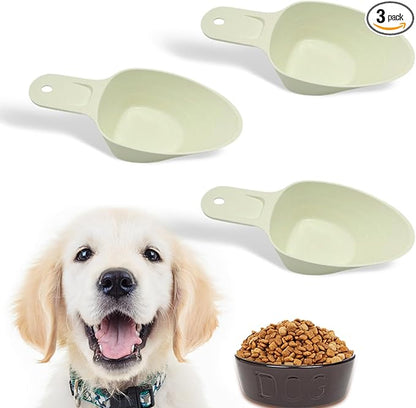 3PCS Dog Food Scoop 1 Cup, Plastic Pet Food Scoop with Measuring Lines 1/2 Cup 1/4 Cup for Dogs Cats Birds and Rabbits