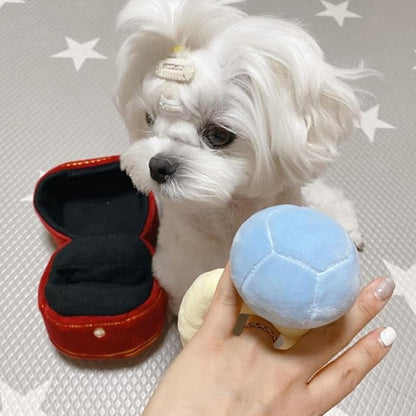 Squeaky Stuffed Engagement Ring Shape Dog Chew Toy Soft Cleaning Massage Supplies Pet Plush Ring Molar Pet Supplies